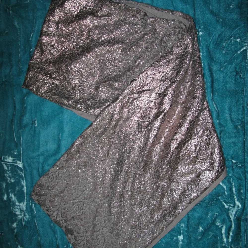 Lace, shimmer infinity scarf.